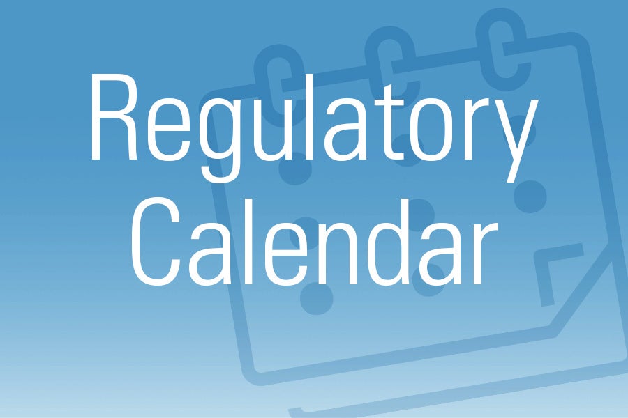 Regulatory Calendar