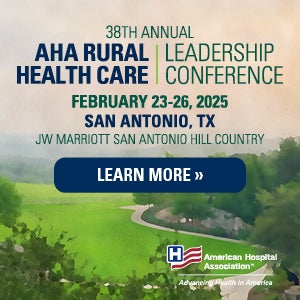 38th Annual AHA Rural Health Care Leadership Conference. February 23–26, 2025. San Antonio, Texas. JW Marriott San Antonio Hill Country. Learn more.